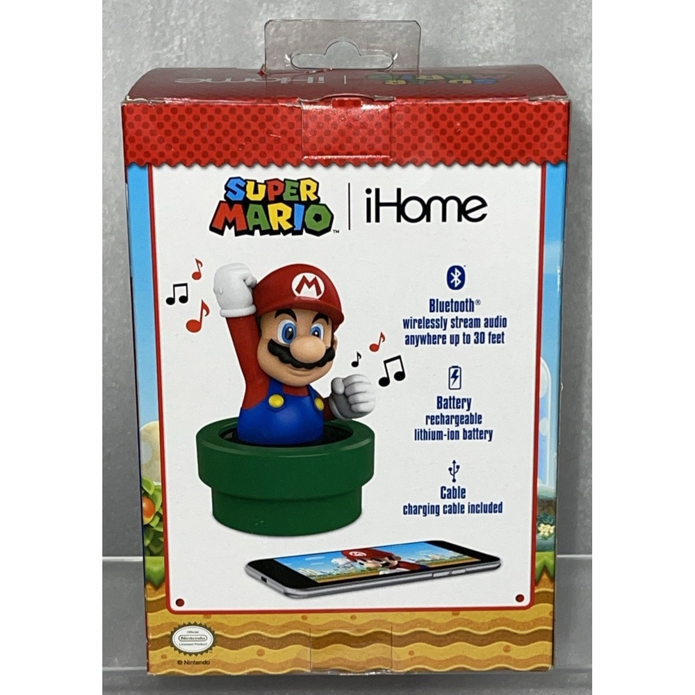 Nintendo Super Mario iHome Bluetooth Speaker Micro USB Charging Cable Included - Picture 10 of 12